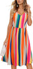Women'S Summer Casual Sundress Button Sleeveless Spaghetti Strap Dress