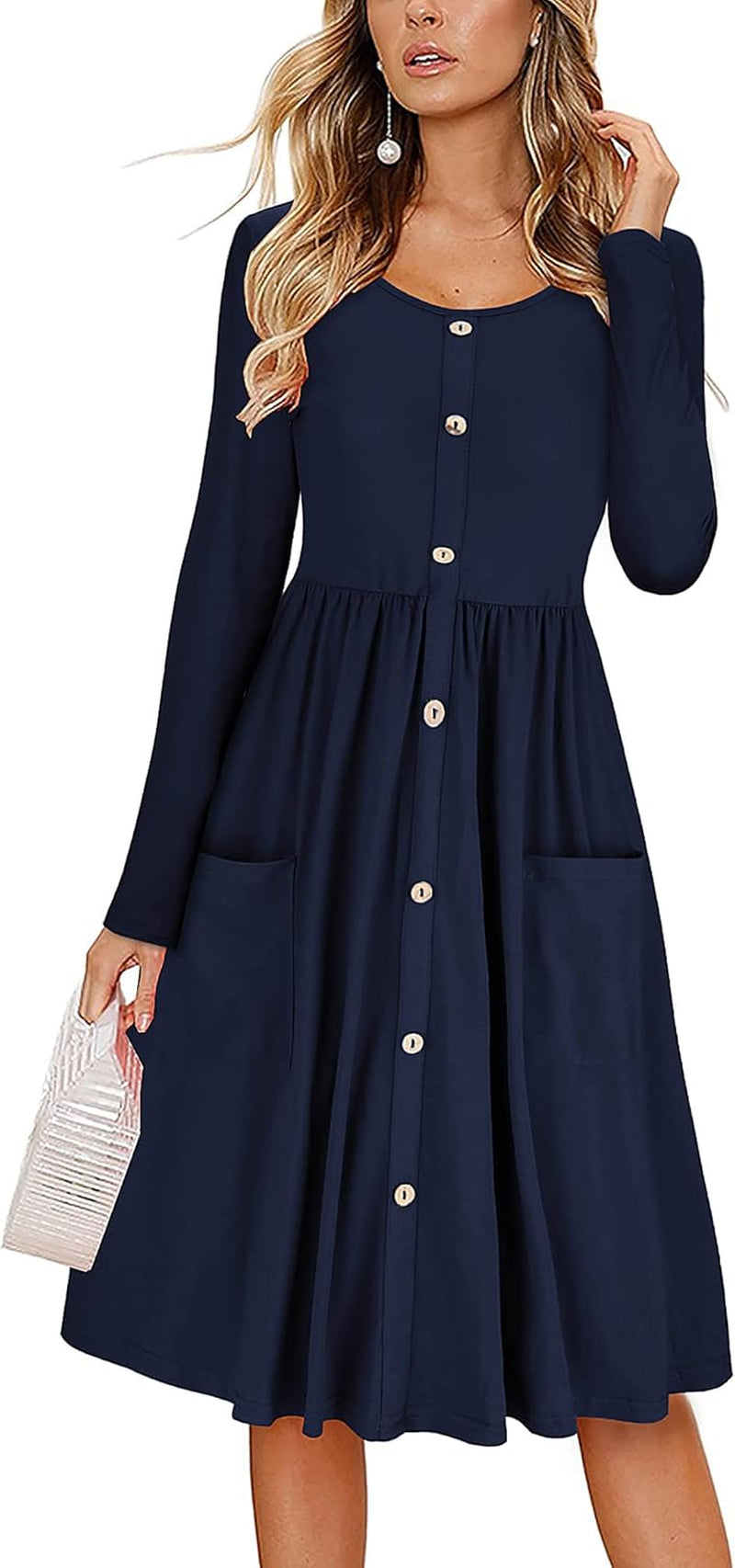 Women'S Summer Casual Sundress Button Sleeveless Spaghetti Strap Dress