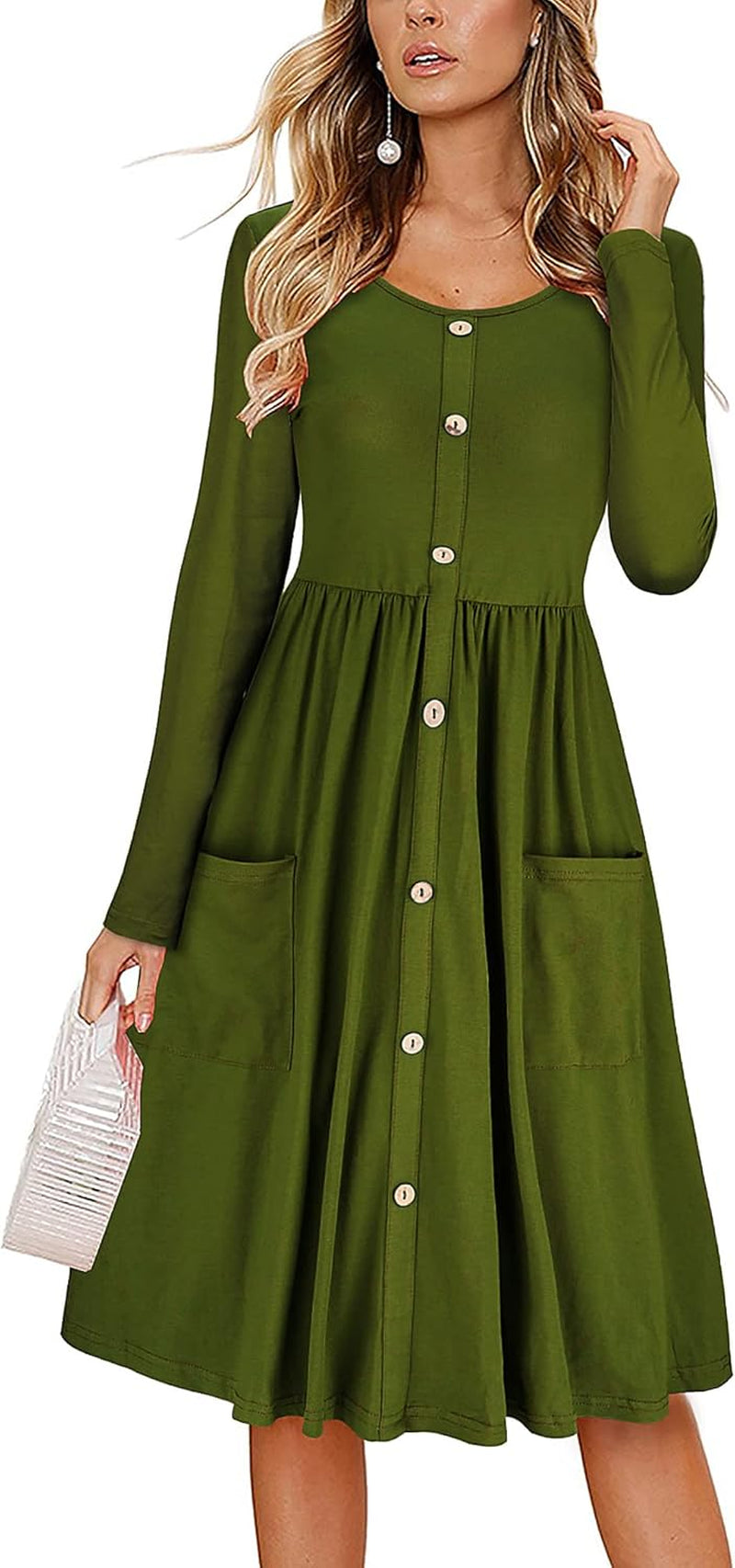 Women'S Summer Casual Sundress Button Sleeveless Spaghetti Strap Dress